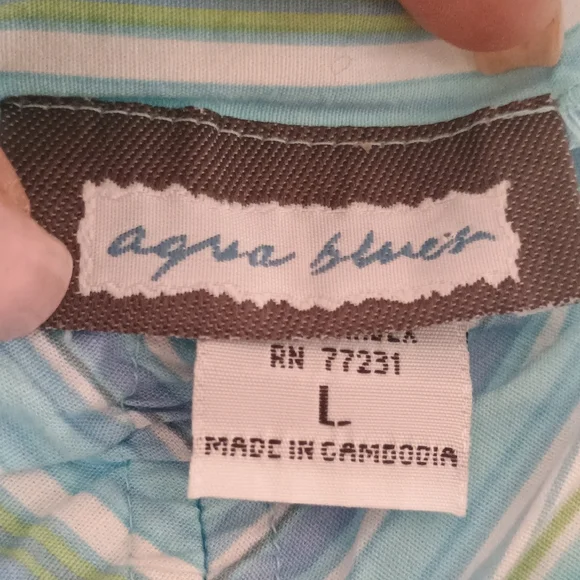 Aqua Blues Striped Sleeveless Dress - Picture 2 of 3